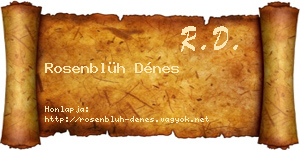 Rosenblüh Dénes névjegykártya